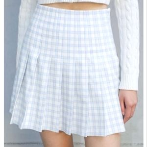 Brandy Melville Blue White Plaid Flannel Skirt Preppy 90s Y2K